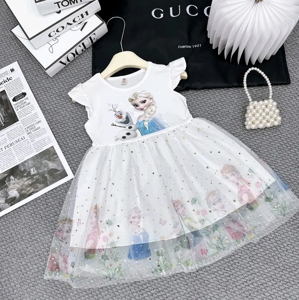 Váy cootong co dãn 4 chiều, chân voon in hình elsa
