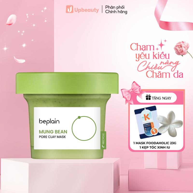 [Độc quyền live Beauty] Mặt Nạ Đất Sét BEPLAIN Mung Bean Pore Clay Mask Làm Dịu Da, Hỗ Trợ Cải Thiện Mụn, Làm Sạch Da 120ml