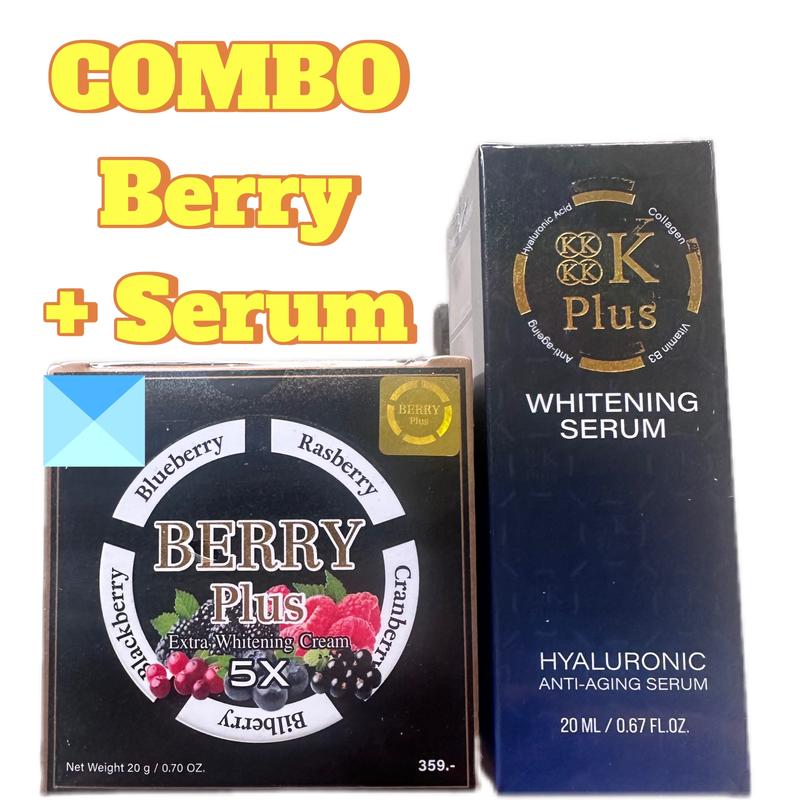 Combo Kem Berry Plus 5X Và Serum 4K Plus 5X Thái Lan  (Nám ,Tàn Nhang) Skincare Kem Face Collagen Massage