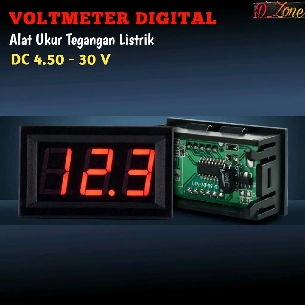 Voltmeter Digital Alat Ukur Tegangan Listrik Voltmeter LED