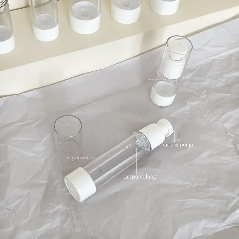 [byMH] Botol Airless Pump Spray Transparant Bottle Refill Lotion Toner Botol Isi Ulang Tanpa Selang Travel Kit 2
