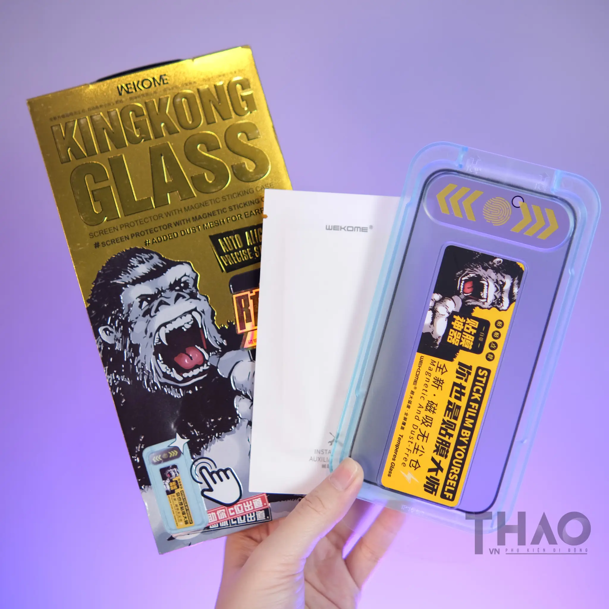 Kính Cường Lực Kingkong Wekome Khung Tự Dán Trong Suốt Và Chống Nhìn Trộm Dành Cho Iphone Phụ Kiện, Bảo Vệ Màn Loa Nano, Bảo Vệ Màn Hình Tránh Va Đập Và Trầy Xước