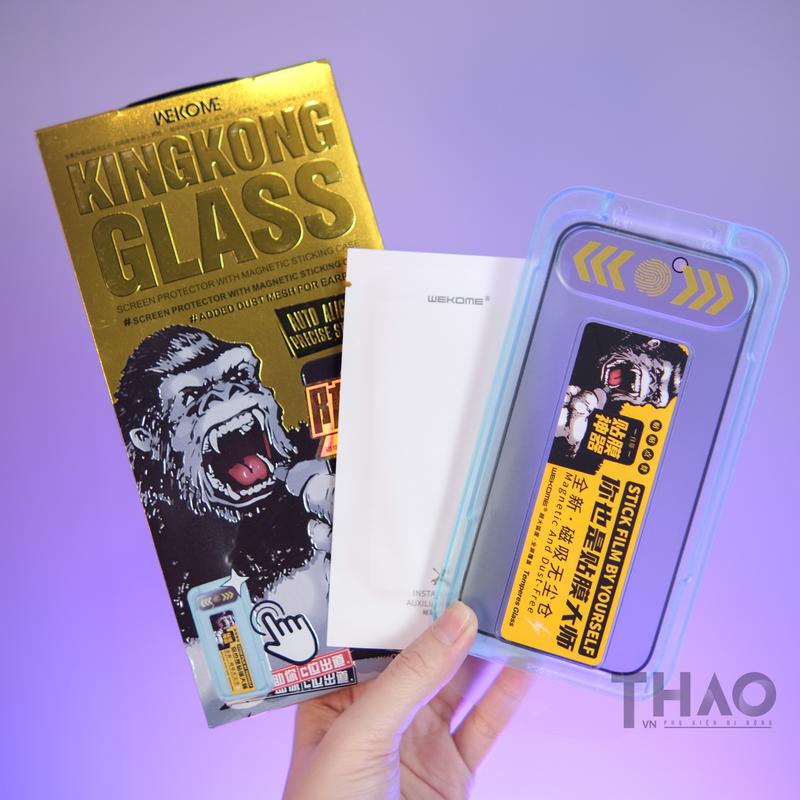 Kính cường lực KingKong WEKOME khung tự dán trong suốt và chống nhìn trộm dành cho iPhone Phụ kiện, bảo vệ màn loa nano, bảo vệ màn hình tránh va đập và trầy xước