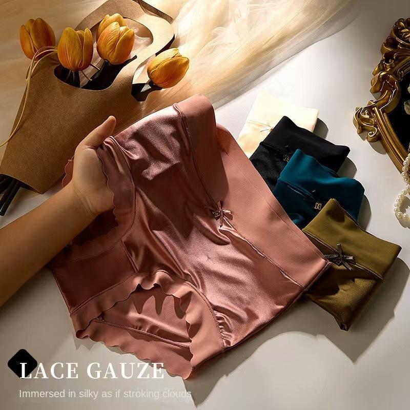 Quần Lót Satin, Sang Trọng Giá Cả Phải Chăng, Dành Cho Nữ, Cạp Thường, độn Hông, Làm Bằng Lụa Lạnh Mỏng, Thân Thiện Với Làn Da, Ôm Sát Và Thoải Mái, Thông Gió Không Đường May, Khử Mùi, Kháng Khuẩn, Cảm Giác Tự Nhiên 2