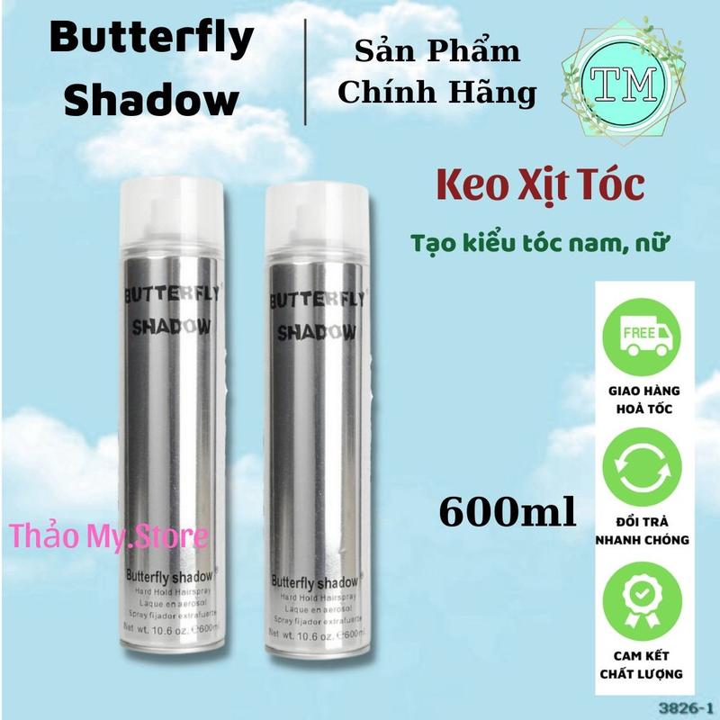  Keo xịt tóc Butterfly Shadow  Keo Bạc  600ml - Hàng Chuẩn Loại 1 