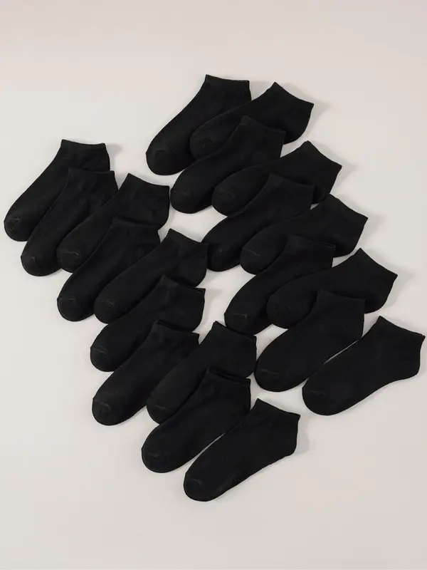 Women's 50 Pairs Solid Ankle Socks, Casual Comfortable Breathable Socks for Daily Wear, Multipack Low Cut Socks for Women & Girls 2