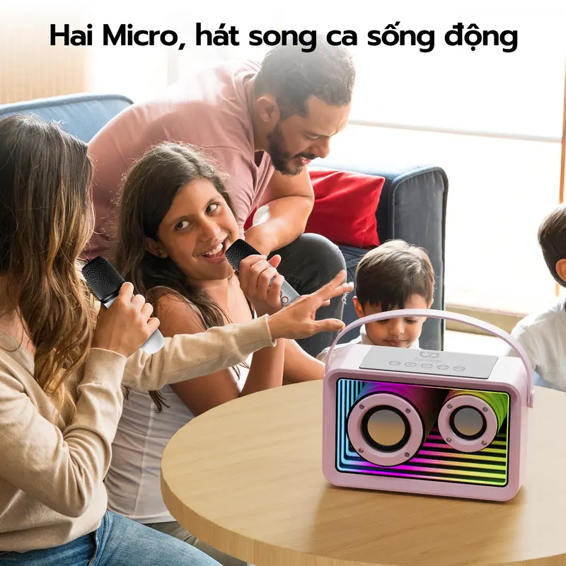 [GOOJODOQ x KOC/KOL ]Loa Bluetooth Karaoke K56 ,  Chống bụi, nước IP67, Loa Bass Mạnh , Tặng Kèm 2 Micro Không Dây Thiết Kế Sang TrọNG PHÙ HỢP LÀM QUÀ TẾT, QUÀ CHO NGƯỜI YÊU Nghe Nhạc Kem 4