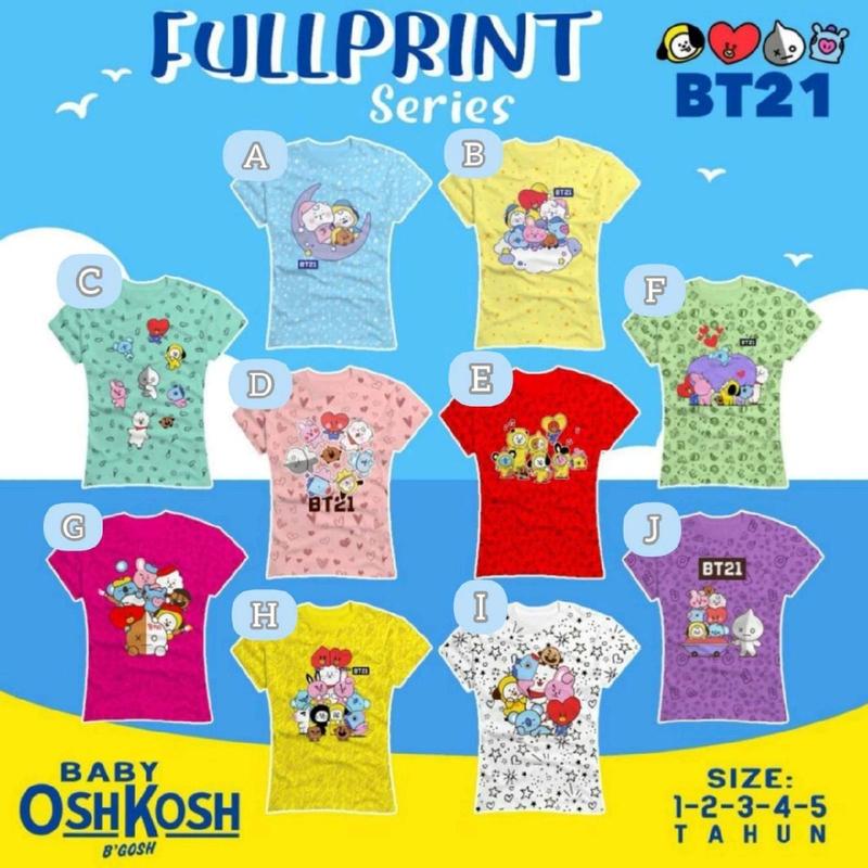 Kaos Oskosh Anak Fullprint BT21 Series 1 - 5 tahun 0