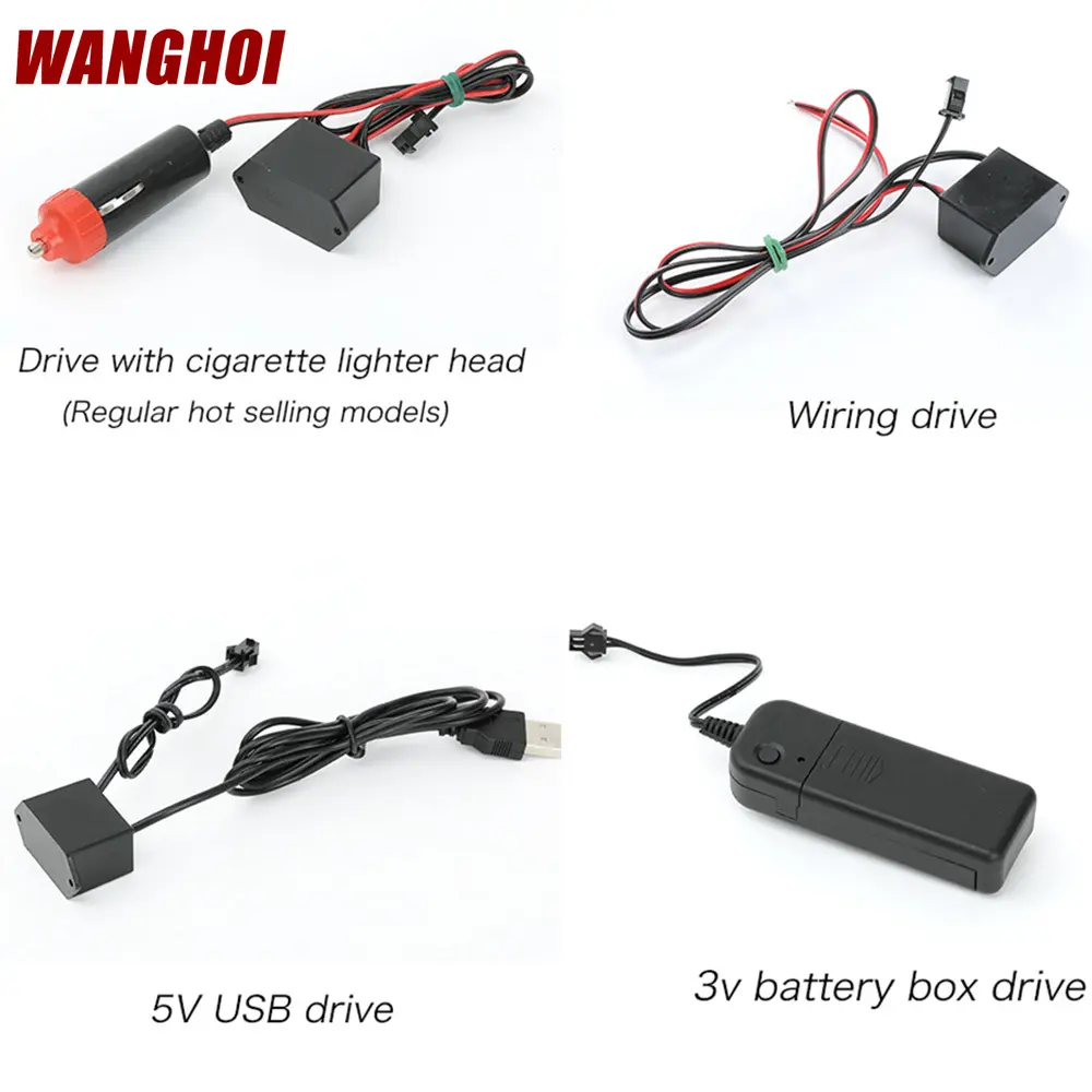 Car Interior Ambient Lamp 5V USB Driver 12V Wiring Control Cigarette Drive Battery Drive for EL Wiring Neon Strip Car Accessory