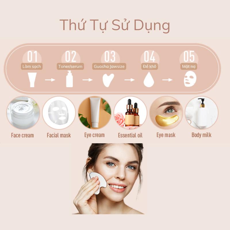 Đá Massage Jawsize Hỗ Trợ Nâng Cơ Giảm Nếp Nhăn Thép Không Gỉ 304 - Women, Skincare Guasha 4