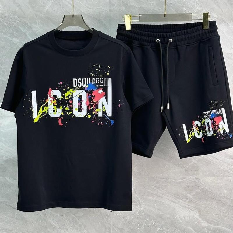 Set  Áo phông Quần đùi nam nữ  in hoạ tiết chữ ICON vảy sơn 7 màu siêu rẻ đẹp boy phố Menswear