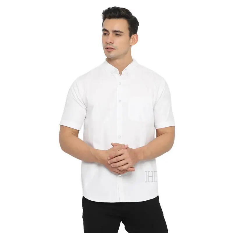 Helten Kemeja Kasual Pria Warna Merahbata Teracota Lengan Pendek Comfort Slim Katun Tekstur Distro Casual Slimfit Baju 4