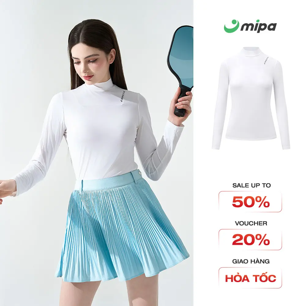 Áo dài tay nữ Mipa thời trang Golf Pickleball Tennis co giãn 4 chiều giữ nhiệt chống tia UV Nola Top