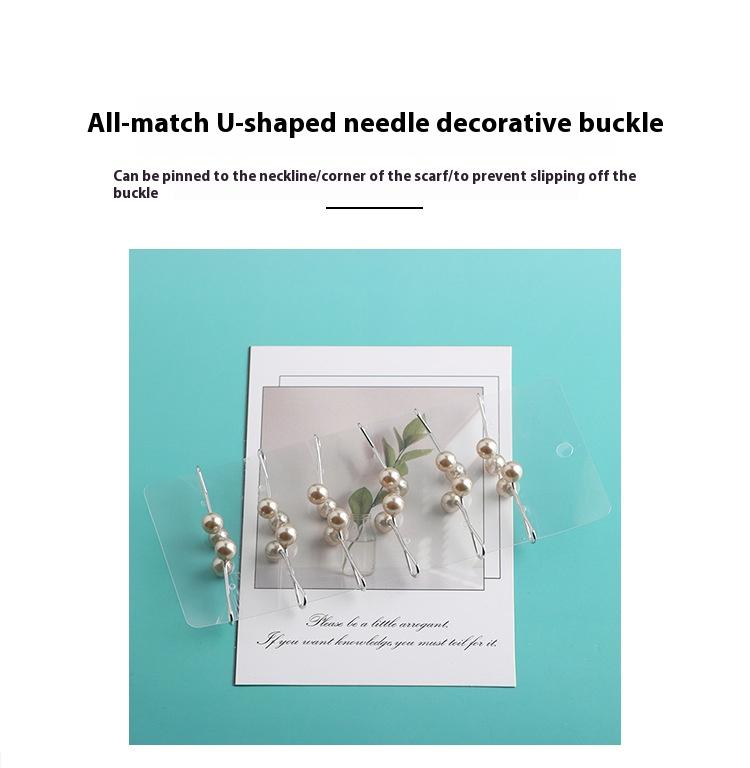 Product Introduction of Pearl Easy to Wear Fashion U-Clips Women's Pearl Brooch Simple Fashion Clothing Pearl Clip 0