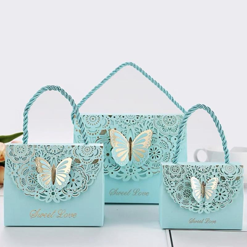 Product Introduction of Packaging Bags Multicolor Cutout Butterfly Candy Box with Handle Paper Box Chocolate Party Gift Bag Large Capacity Wedding Gift Packaging Box Birthday Party Gift 9