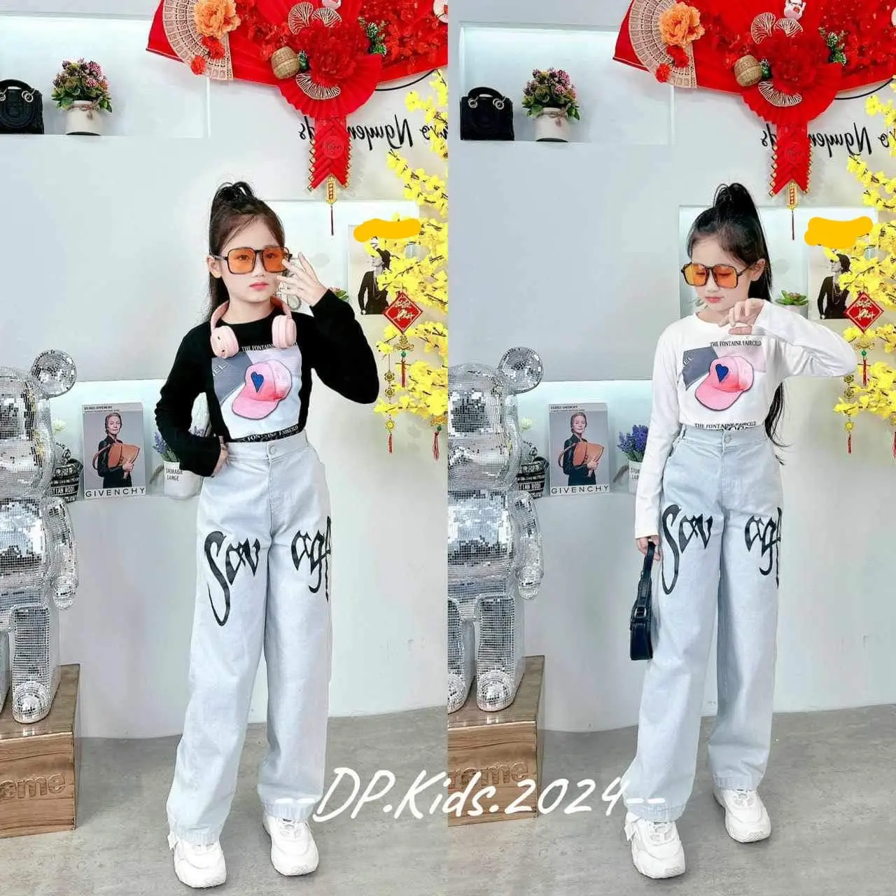 Bộ quần Jeans bé gái 16-50kg