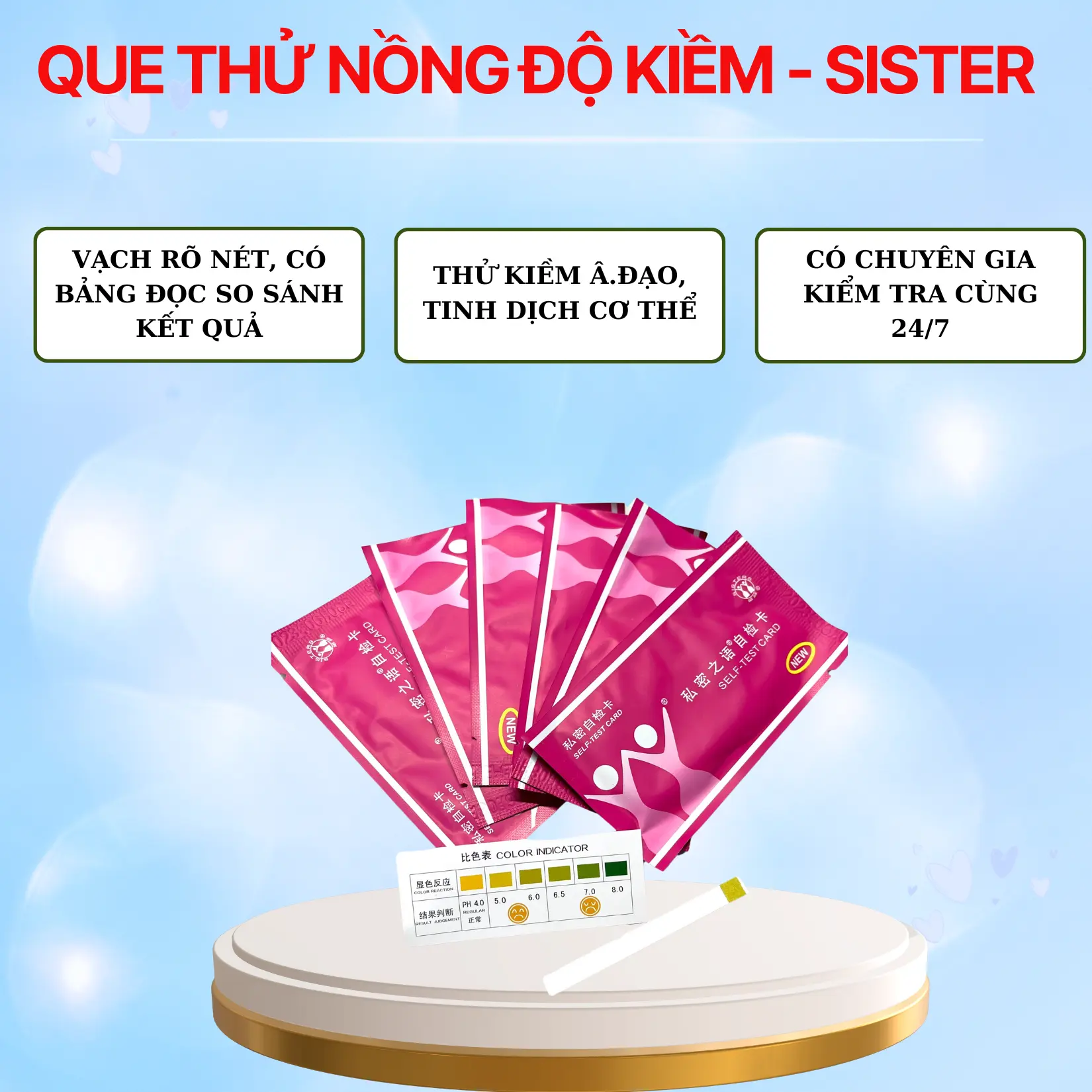Que thử kiềm - Axit - PH Cho nữ và nam giới.