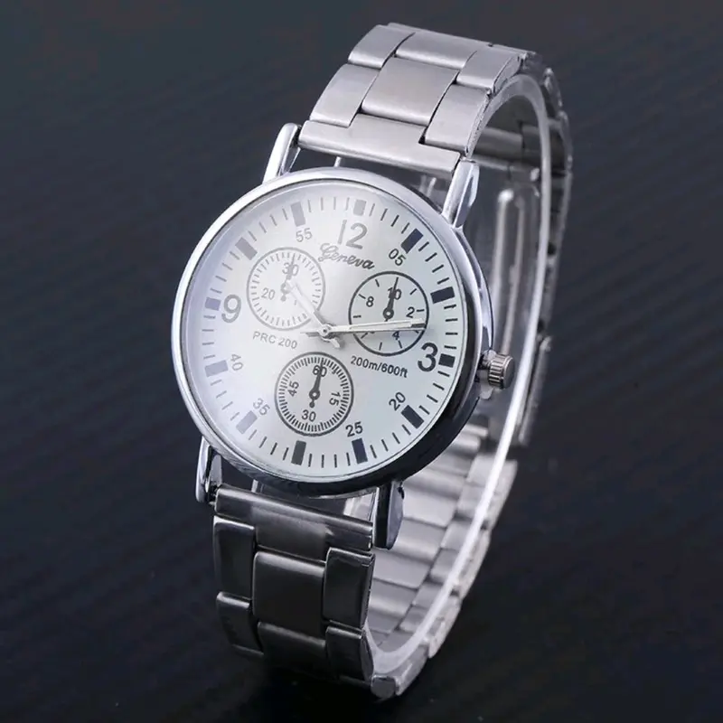 Jam GENEVA Stainless Steel Tiga Titik Analog 4