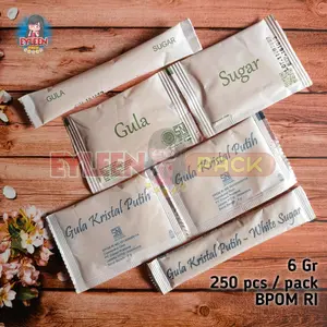 White Sugar Sachet / Gula Putih Sachet isi 250 pcs Gula Hotel Sachet