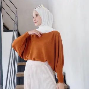 INDIRA Batwing Rajut Premium Oversize Knitwear Atasan Wanita Tangan Panjang