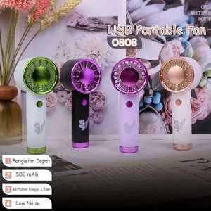 Kipas Portable Turbo Mini Fan 3 Tingkat Genggam Super Angin Kencang USB - 0808