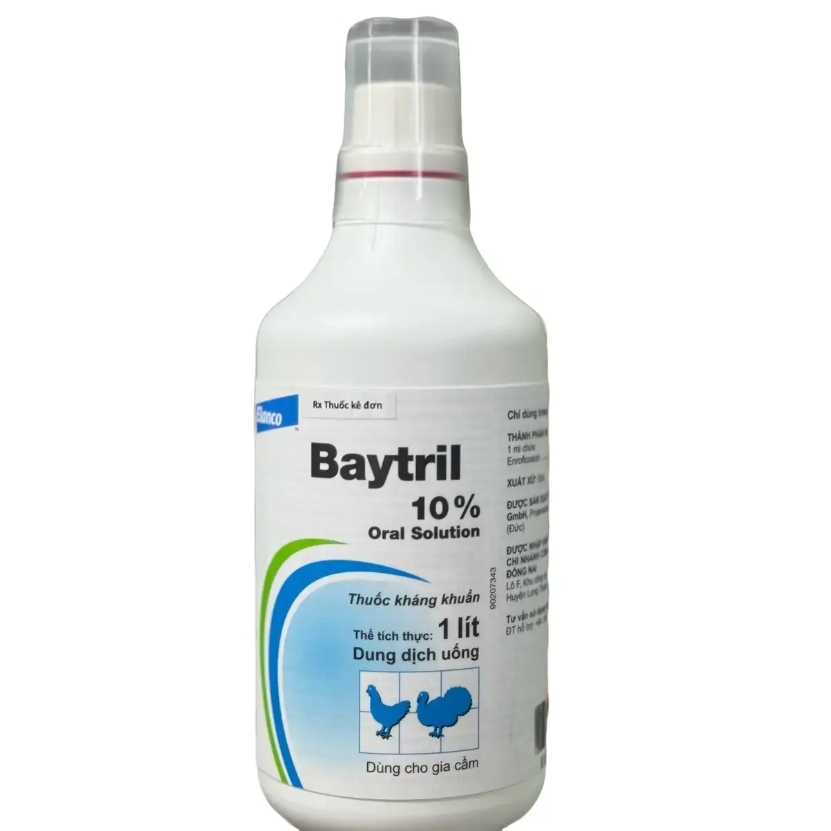 Baytril. Chuyên dùng cho chiến kê, gia cầm, gia cầm ( thuốc bổ sung cho gia cầm, gia cầm) chai 1 lít