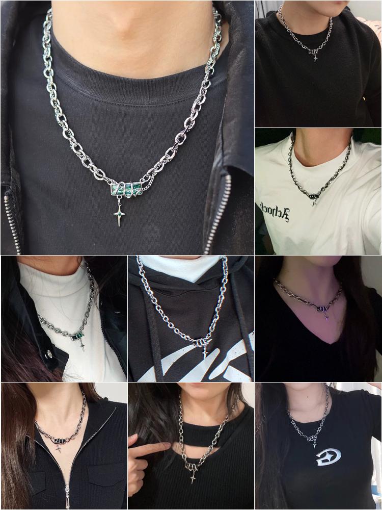 Product Introduction of Fashionable and personalized collarbone chain for men and women, couple necklace, birthday gift, titanium metal chain, fashionable and cool men's versatile butterfly  necklace  habib pendant  butterfly tyla  necklace 9