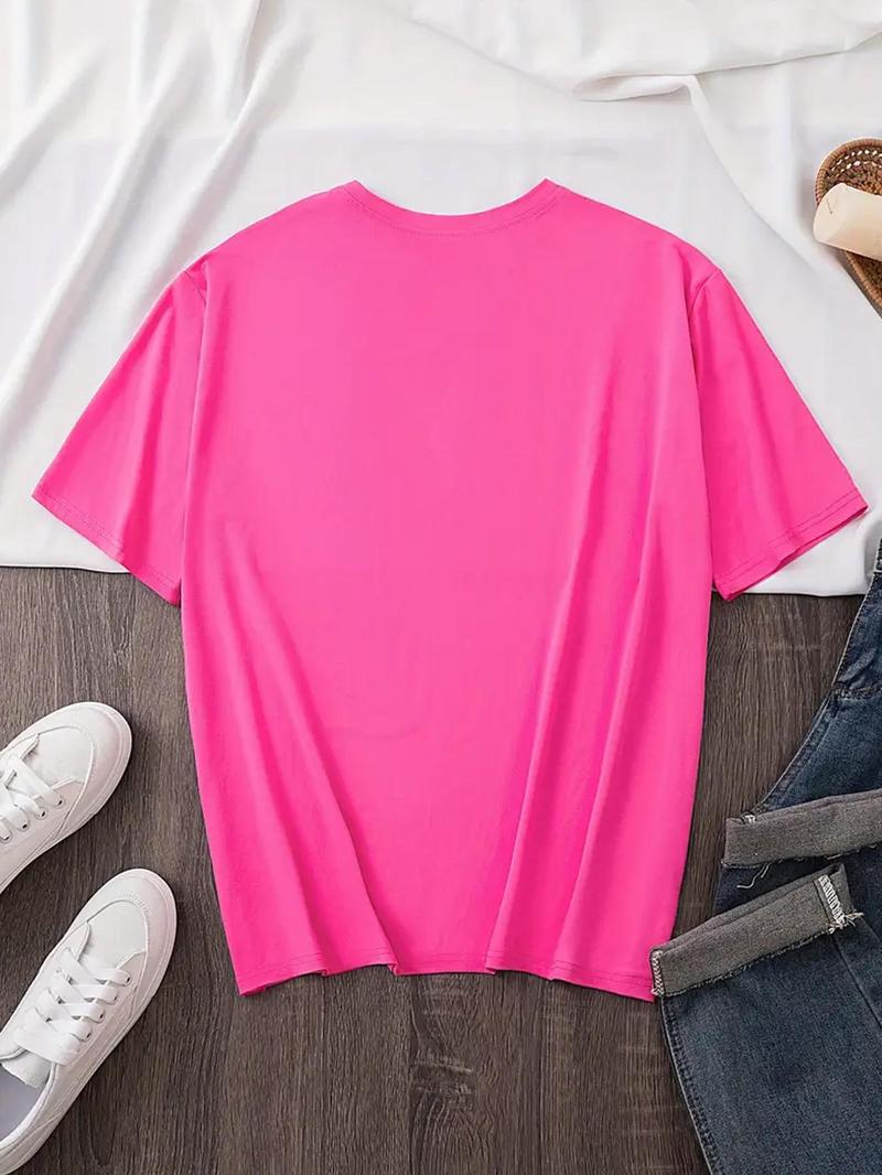 Product Introduction of Girl's Butterfly Print Round Neck Tee, Fashion Casual Crew Neck Short Sleeve T-shirt for Daily Outdoor Wear, Kids Clothing for Summer 2