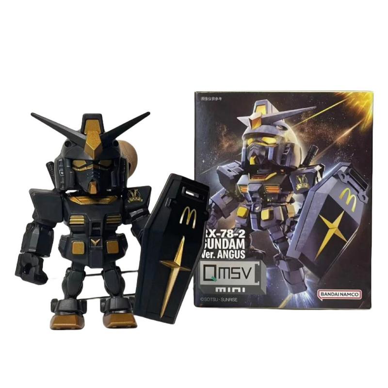 Mô Hình Gundam, Bộ Phim Hợp Tác McDonald 'S, Thiết Kế Angus Đen Vàng, Hộp Trưng Bày Chính Hãng Bộ Đồ Chơi, Mô Hình Hàng Hóa Bandai 7