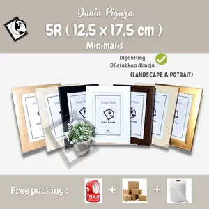 Bingkai Foto 5R (12,5 x 17,5 cm) PAKAI KACA Minimalis
