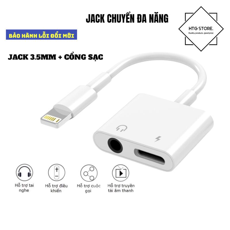 JACK CHUYỂN IPRA 2 CỔNG ( 3.5MM TAI NGHE + CỔNG SẠC IP ) NGHE NHẠC XEM PHIM ĐÀM THOẠI TỐT - CÓ  KẾT NỐI Bluetooth ĐÀM THOẠI QUA MIC ( không dùng cho chơi game và live stream)