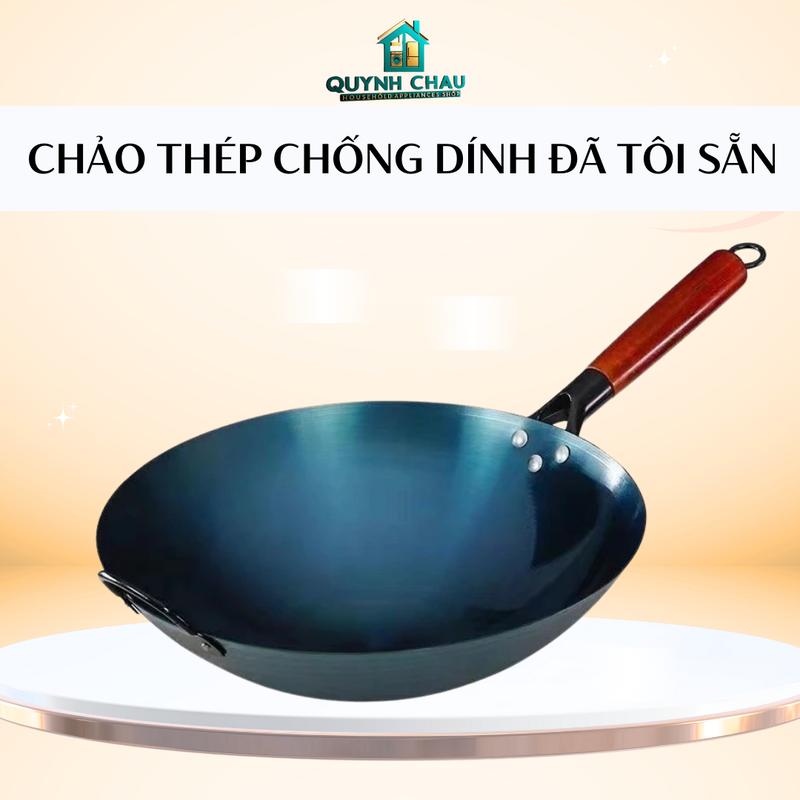 Chảo Thép Chống Dính Đã Tôi Sẵn Siêu Bền, Nấu Không Bám Dính - Quỳnh Châu