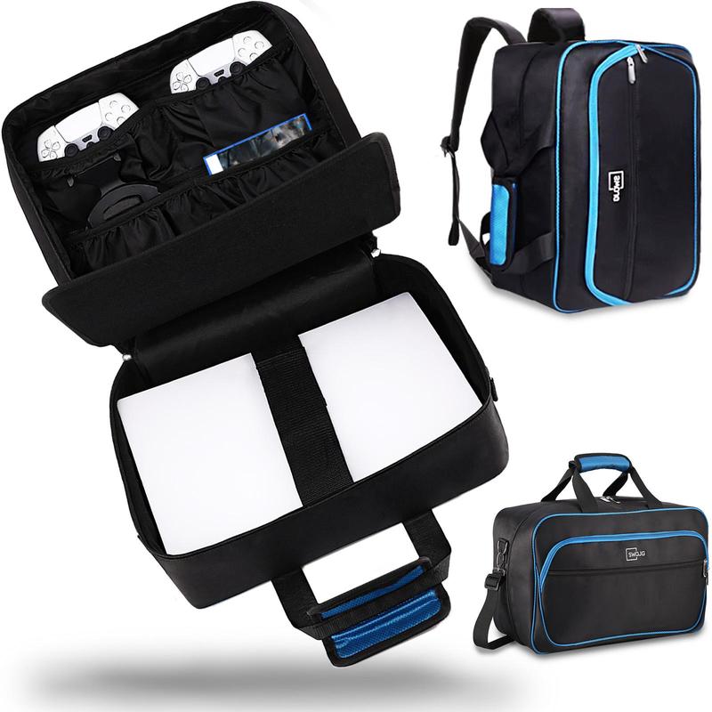 Product Introduction of Carrying Case with Shoulder Strap & Handle, Large Capacity Storage Bag, Protective Travel Laptop Case Bag Compatible with PS5/15.6 Inch Laptop, Suitable for Business Trip Travel Stay Work Commute 7