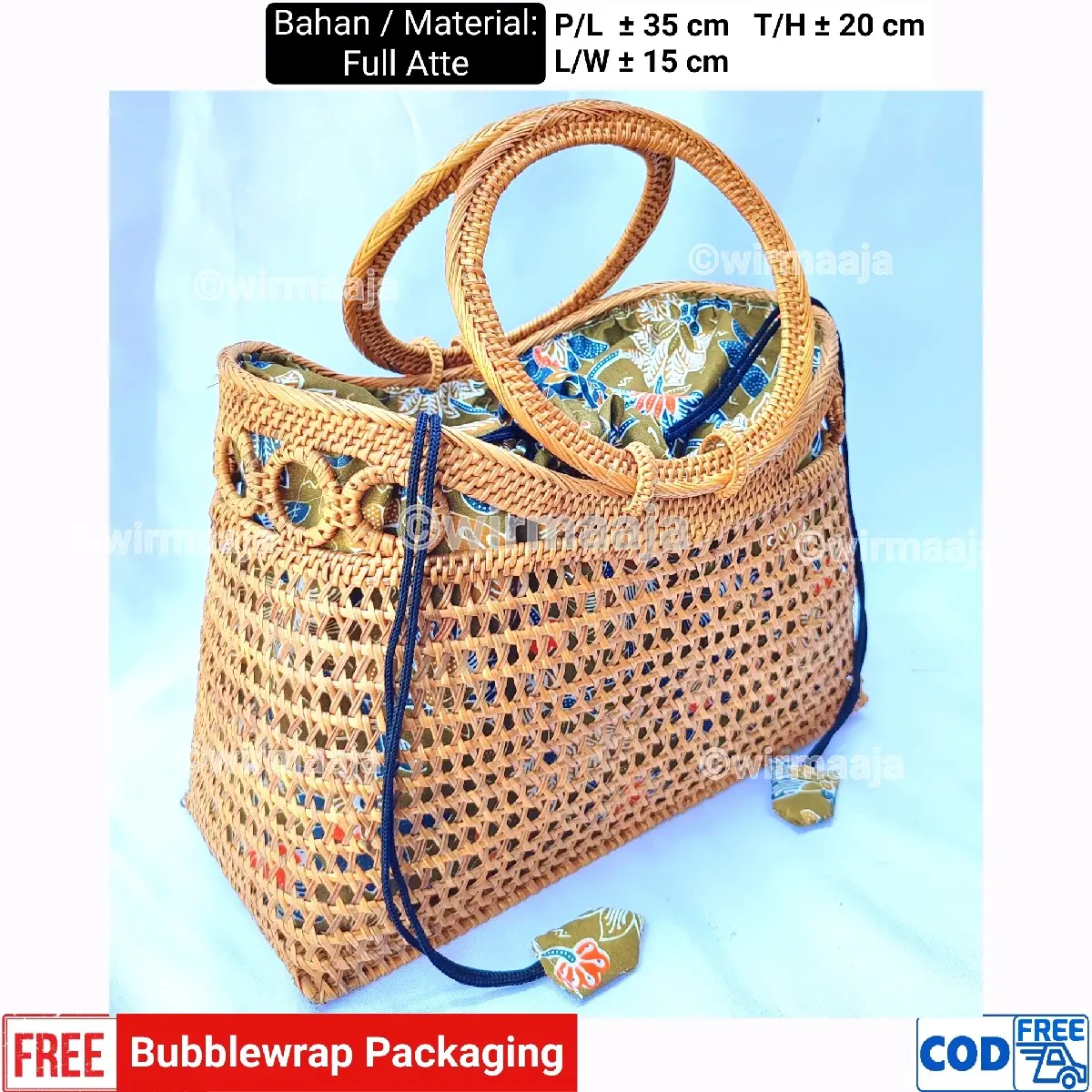 Tas Rotan Full Atte Krawang Boso Cincin tali O