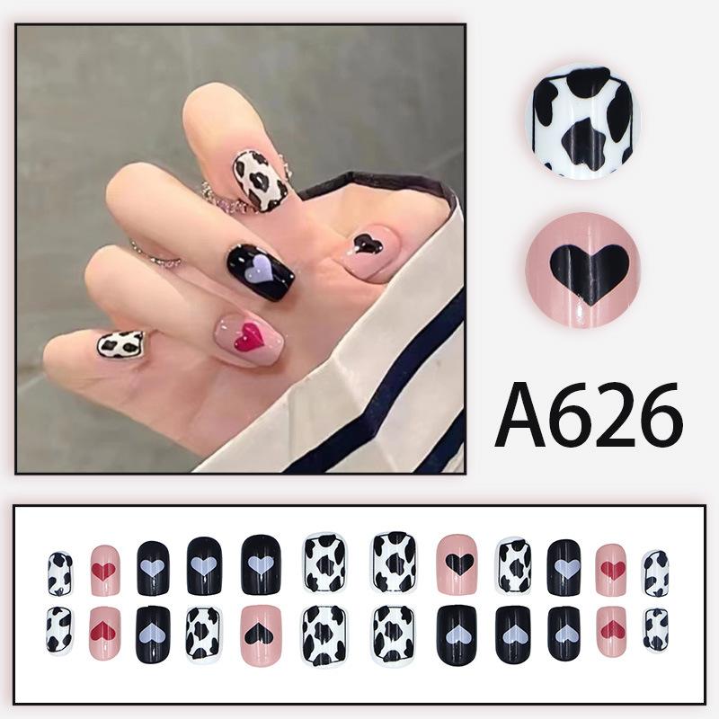 Product Introduction of Summer Autumn Gentle Simple Pure Desire Style Wearable Nail Tips Printed Solid Color French Style Detachable Fake Nails 26