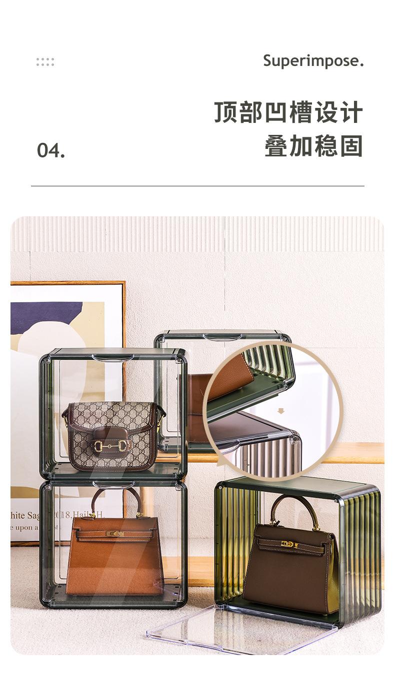 Product Introduction of Luxury Bag Storage Box Acrylic Hand-Made Display Stand Magnetic Transparent Doll Dustproof Display Box Organiser 10