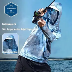 Baju Pelindung Matahari Pria Anti UV – Bahan Ice Silk Adem dengan Pelindung Wajah Cocok untuk Memancing Aktivitas Outdoor Olahraga