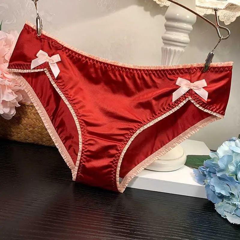 Hàng đẹp  ĐỦ MÀU_QUẦN LÓT NỮ SEXY LỤA SATIN CAO CẤP ĐÍNH NƠ DỄ THƯƠNG
