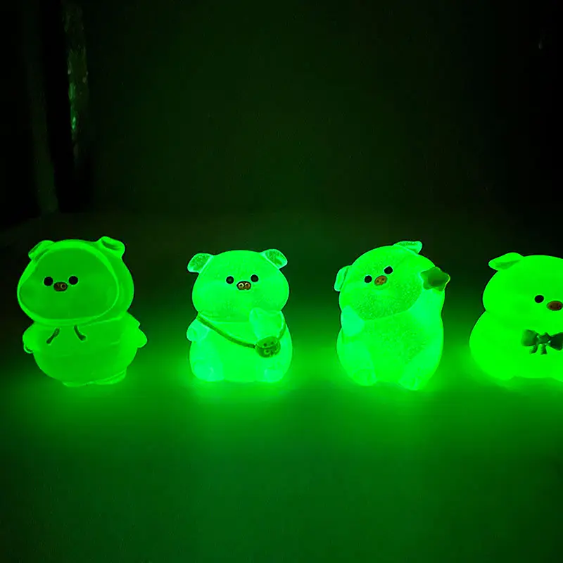 Đồ Trang Trí Lợn Áo Mưa Phát Sáng, Búp Bê Lợn Thắt Nơ Hoạt Hình, Đồ Trang Trí Cảnh Quan Siêu Nhỏ Thích Hợp Cho Nhà Búp Bê Thu Nhỏ, Đồ Chơi Thu Nhỏ 1 Cái 2