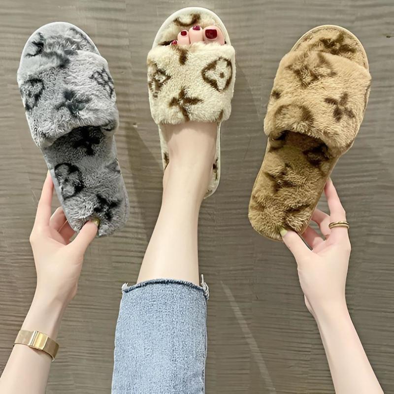 Dép lông đế cao su mang êm chân DéP Slipper Nhung Có Quai