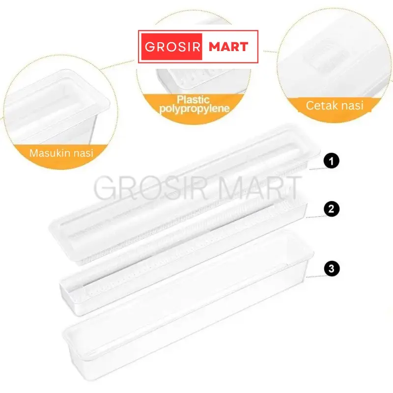GM Cetakan Sushi Kimbab 5 Kotak Persegi Panjang Onigiri / Cetakan Sushi ORI Jepang Sushi Maker Sushi Mold Triangle Bento Tools 6