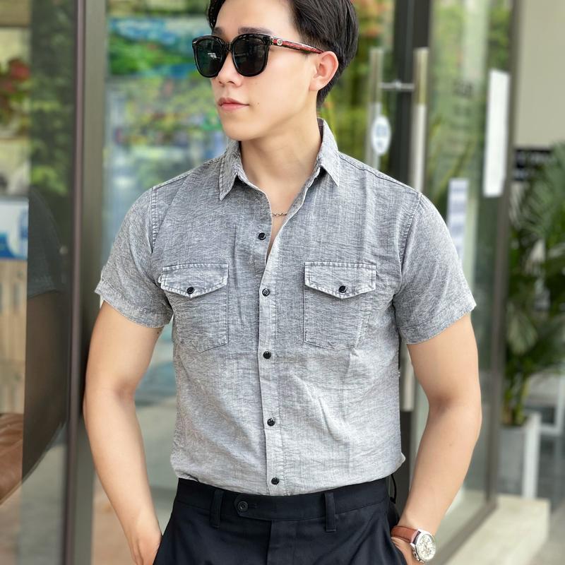 ÁO SƠMI ĐŨI GIẢ DEMIN TAY NGẮN Nam Menswear 3