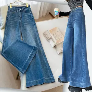 Kulot Celana Jeans Wanita Panjang High Waist Wide Leg Vintage | Bahan Denim Tebal | Potongan Panjang & Jatuh