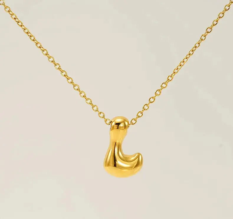 Product Introduction of 26 Initial Letter 18K Stainless Steel Balloon Bubble Necklace For Women Personalized Jewelry Gift Wholesales 4