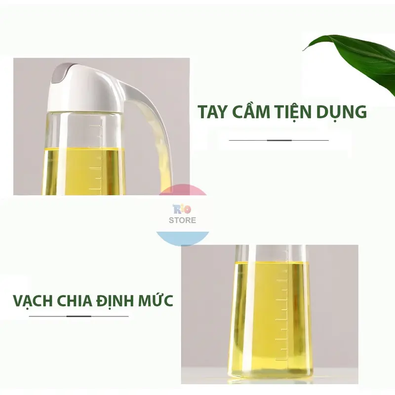 Chai đựng dầu ăn, bình đựng dầu ăn nước mắm xì dầu tự động đóng mở nắp 3
