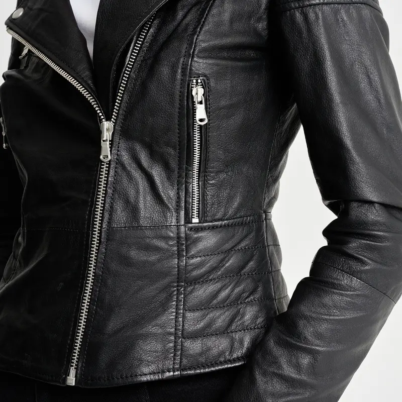Clara - Women's Real Sheep Leather Jacket | Asymmetric | Womenswear Coats 1