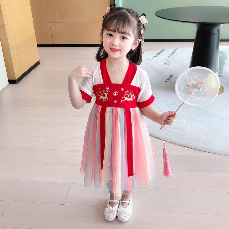Product Introduction of Hanfu Girl's Thin Dress Tang Suit Summer Chinese Style Baby Children's Clothing 25