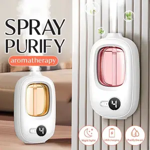 【COD】5 Mode Humidifier Diffuser Aromaterapi Min Diffuser Aroma Pelembap Udara Tampilan Digital Otomatis Mesin Pewangi Isi Ulang Humidifer