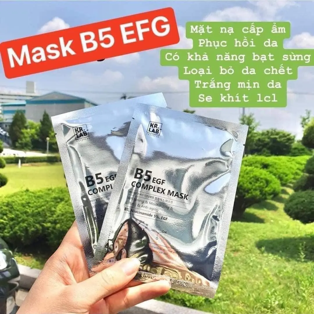( 10 miếng ) Mặt nạ B5 EGF Kr.lab cấp ẩm phục hồi dưỡng trắng Skincare Mask Đắp Mặt Dưỡng Ẩm Da