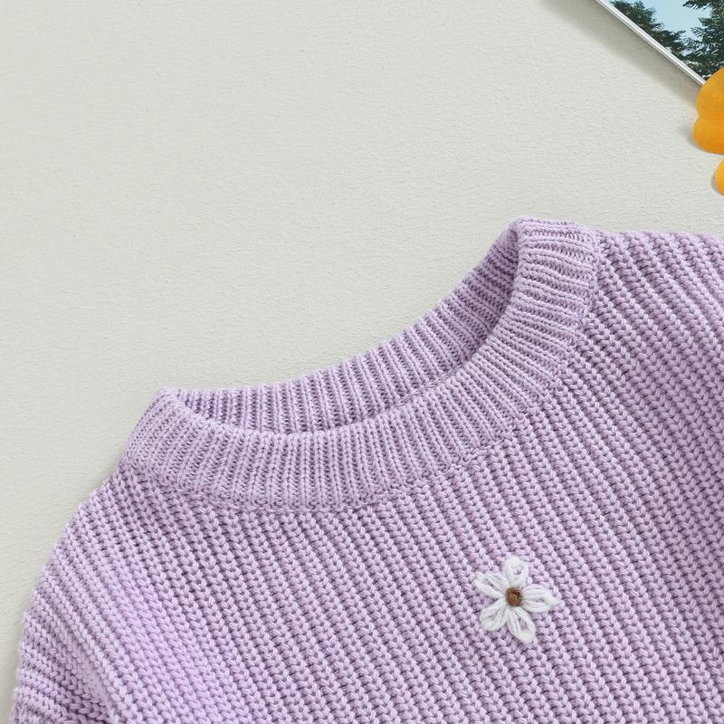 Product Introduction of Baby Girl Sweater, Long Sleeve Crew Neck Flower Winter Warm Knit Pullover Sweater Infant Clothes 52